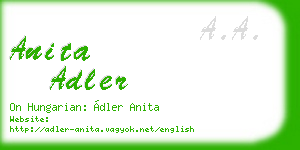 anita adler business card